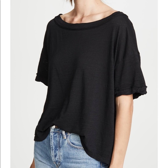 Free People Black Cotton Tee - Picture 3 of 5